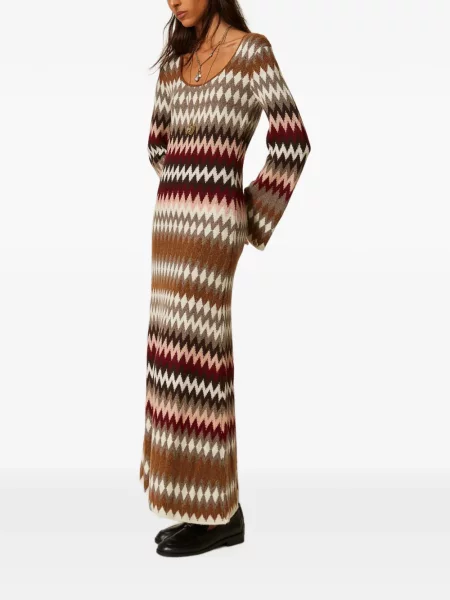 Lung rochie Twinset tricotate maro