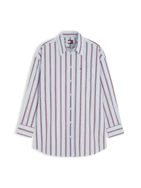 Tommy Jeans Bluză Essential albastru deschis / lila roșu