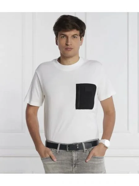 CALVIN KLEIN JEANS Póló MIX MEDIA fehér