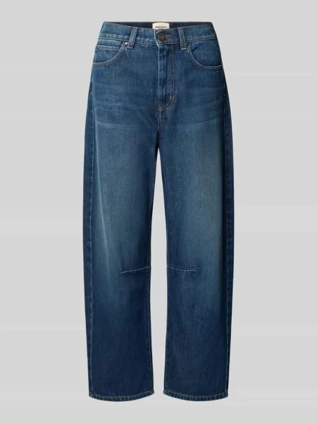 Jeansy o kroju regular fit barrel z czystej bawełny model CADUCA' Weekend Max Mara granatowe