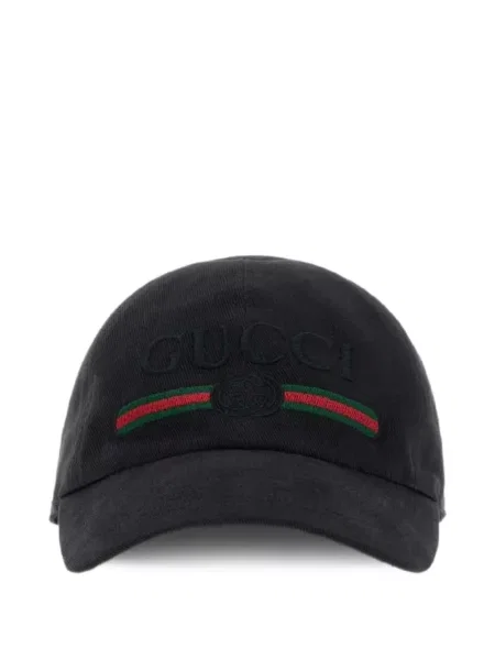 Șapcă Gucci cu broderie cu dungi negru