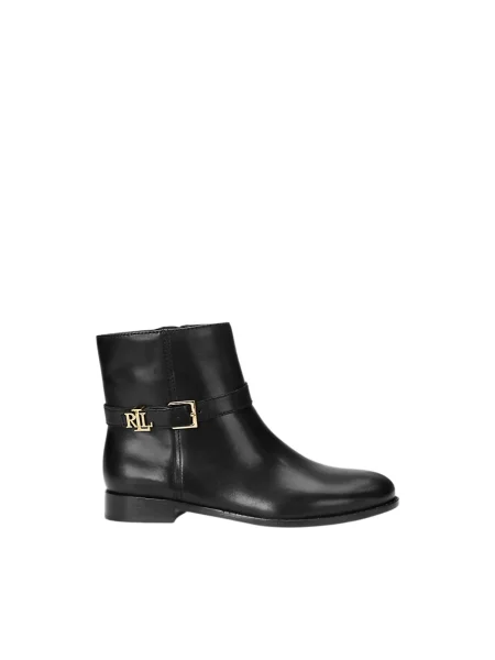 Botki Ralph Lauren skórzane czarne