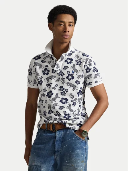 Koszulka polo o kroju slim fit z czystej bawełny Polo Ralph Lauren biała