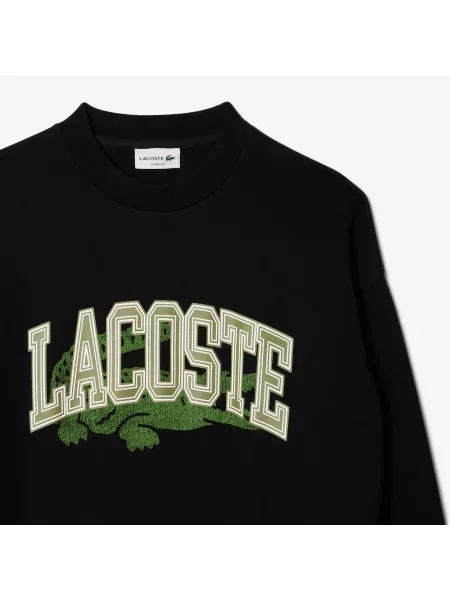 Lacoste Bluza Polarowa O Luźnym Kroju czarna