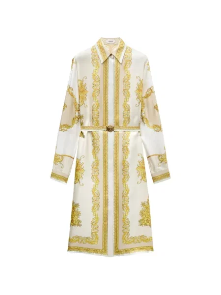 Rochie midi Versace de mătase alb