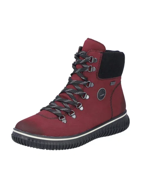 Botine Rieker cu șireturi bordo