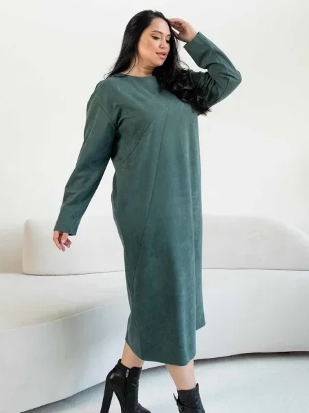 Замшева Сукня міді RiMari смарагдовий