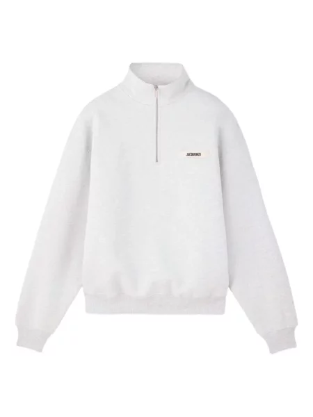 Pulover Jacquemus de jumătate de fermoar gri