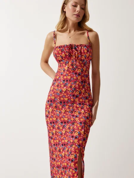 Happiness İstanbul Rochie de vară azur / portocaliu / roșu / negru alb