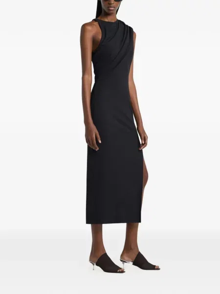 Rochie drapată Courreges asimetric drapat de costum negru
