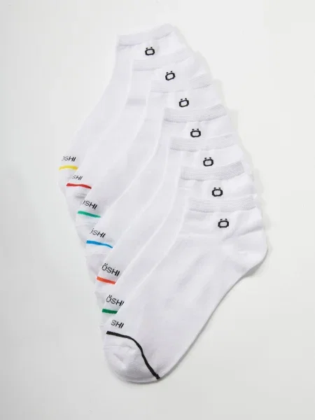 KOROSHI Șosete galben / verde / portocaliu alb