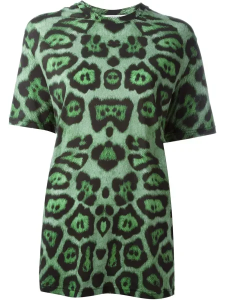 Tricou Givenchy cu imagine cu model leopard verde