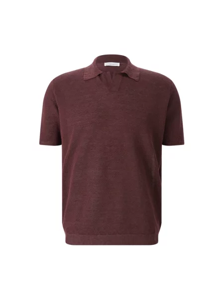 Lniane polo Roberto Collina czerwone