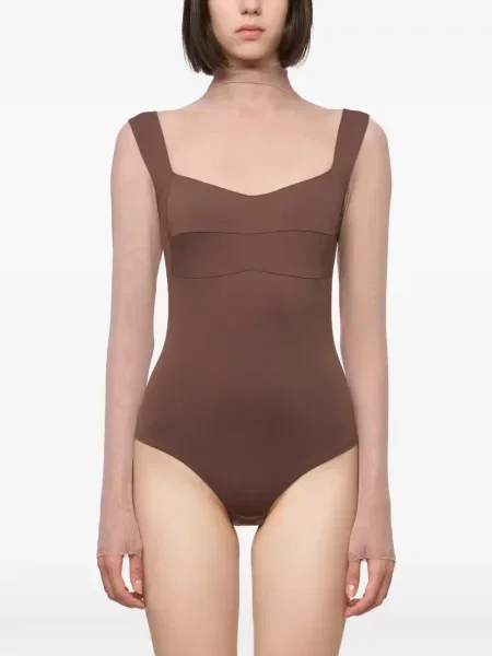 Lung top Atu Body Couture din tul maro