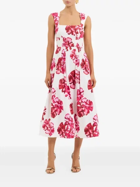 Rochie midi Rebecca Vallance cu model floral cu imagine alb