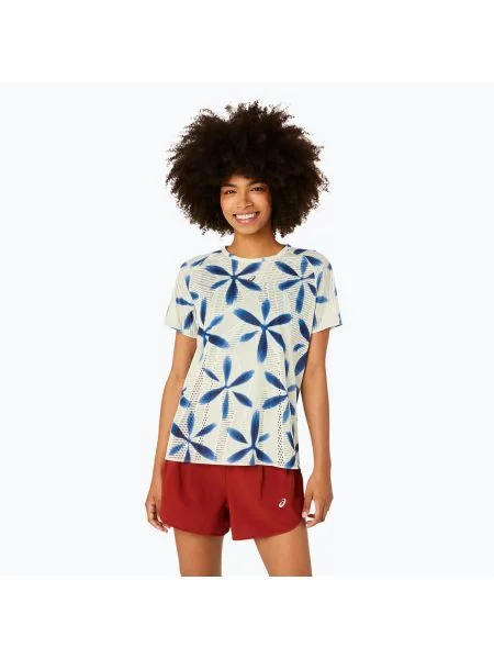 Koszulka do biegania ASICS Metarun Shibori Top brich/blue expanse niebieska