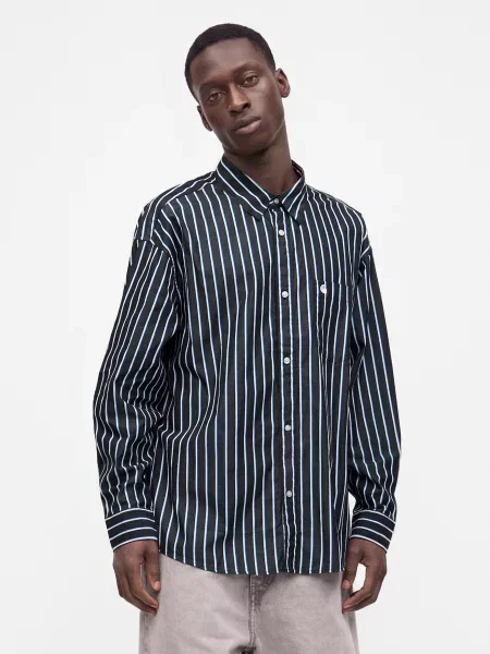 Carhartt WIP Cămașă Gowan albastru / negru alb
