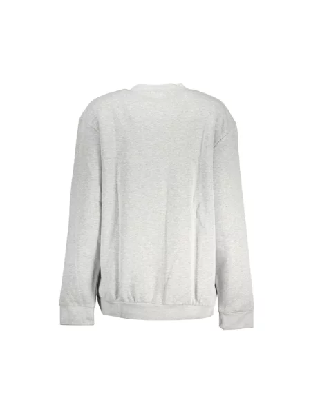 Haftowany polar Cavalli Class z okrągłym dekoltem szary