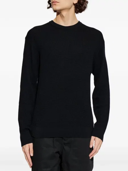 Pulover Studio Nicholson cu decolteu rotund negru