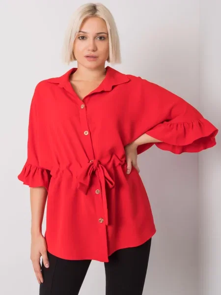 Bluză Fashionhunters cu glugă roșu