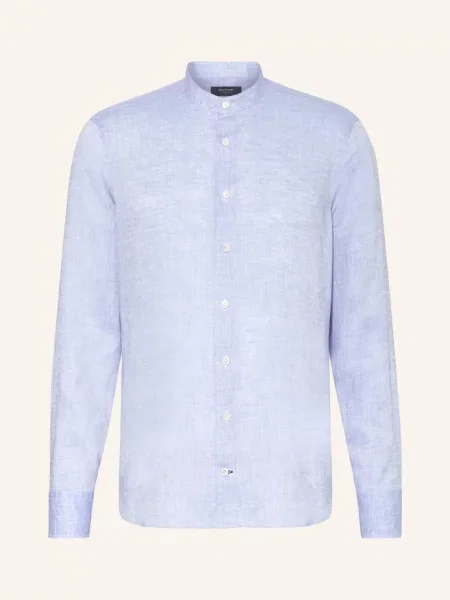 Olymp Signature Lněné Košile Tailored Fit Se Stojáčkem tmavě modrá