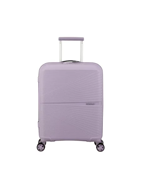 Lniana lekka walizka American Tourister fioletowa
