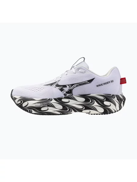 Încălțăminte de alergare pentru bărbați Mizuno Wave Rider 30 Disclosure white/black/high risk red alb