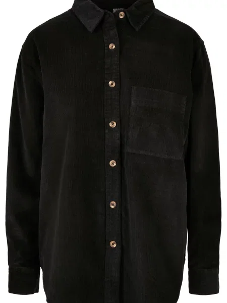 Cămașă Urban Classics de catifea cord negru