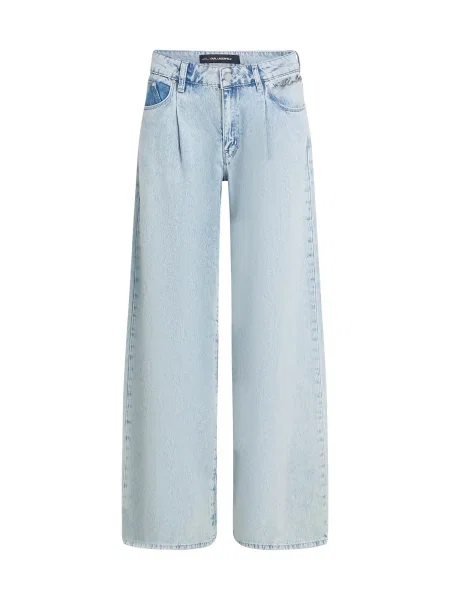 Karl Lagerfeld Pantaloni cu cute deschis albastru