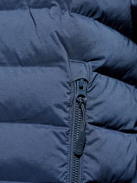 Geacă Ea7 Emporio Armani cu glugă albastru