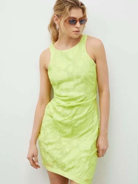 Šaty Calea Sheer Texture mini zelená