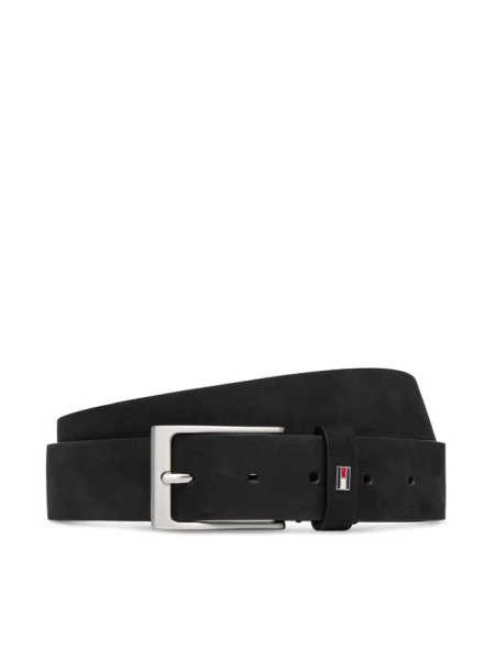 Tommy Hilfiger Pasek Layton Nubuck czarny