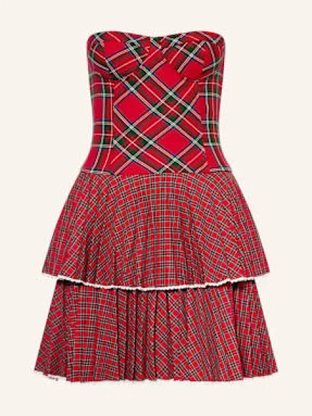 Tommy Jeans Sukienka Z Odkrytymi Ramionami rot czerwona