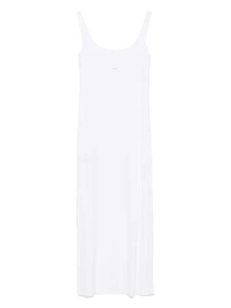 Rochie midi Fisico fără mâneci până la genunchi de costum alb