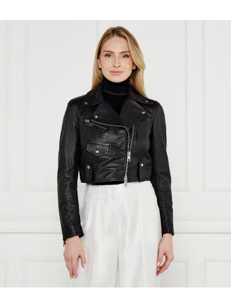 Marc Cain De piele geacă negru