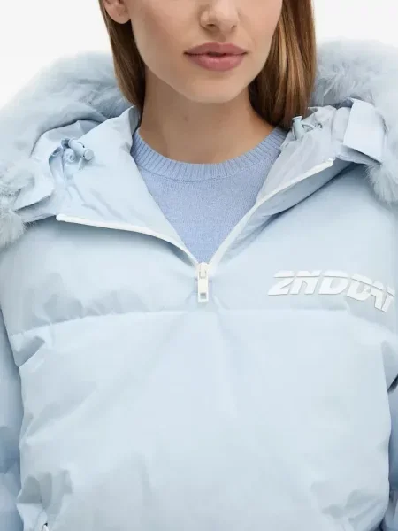 Patentni zatvarač na pola jakna Day Birger Et Mikkelsen s kapuljačom plava