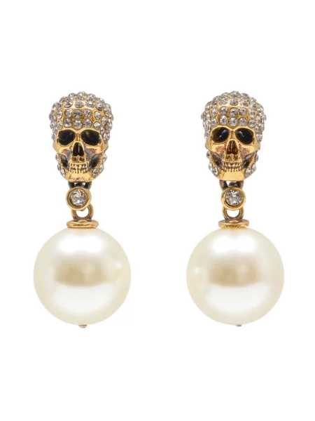 Kolczyki Alexander Mcqueen z perełkami białe