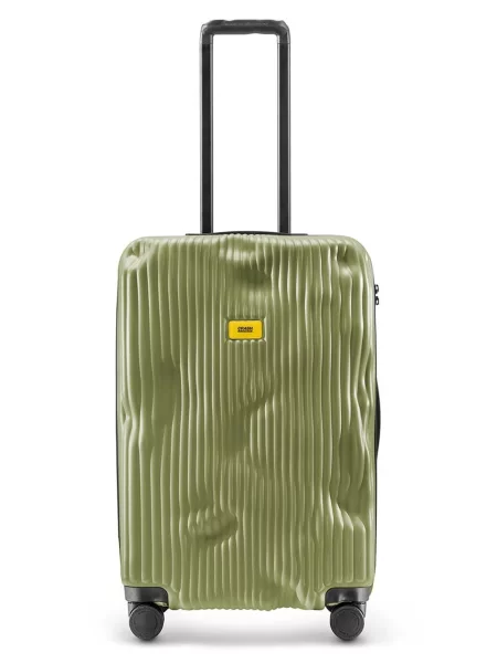Crash Baggage kemény fedelű bőrönd STRIPE közepes méretű cm zöld