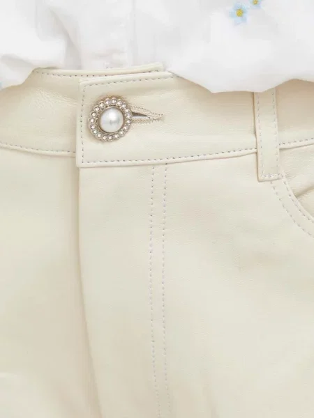 Custommade bőr rövidnadrág Nava bézs