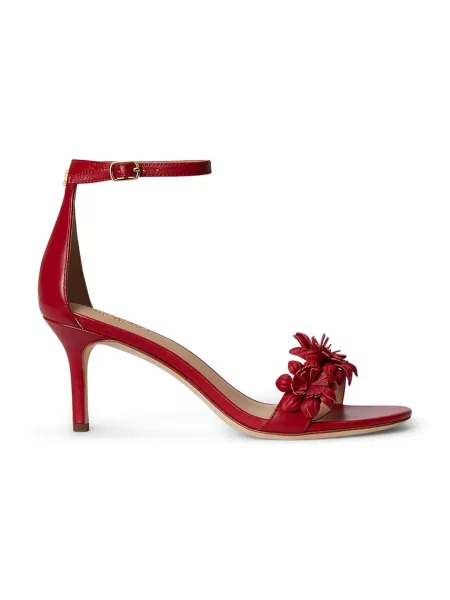 Lauren Ralph Lauren sandále na vysokom kožené Allie M Flwr červená