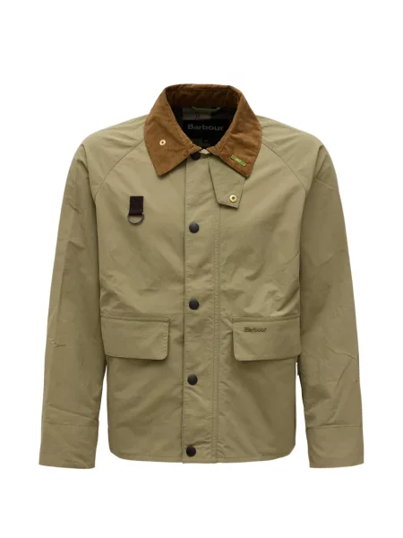 Gulerat geacă Barbour de catifea cord verde