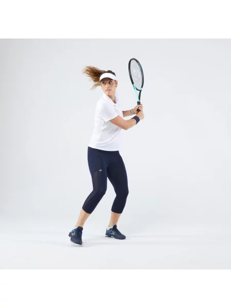 Krótkie legginsy do tenisa Artengo Dry Hip Ball niebieskie