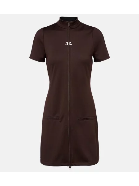 Rochie Courreges din jerseu maro