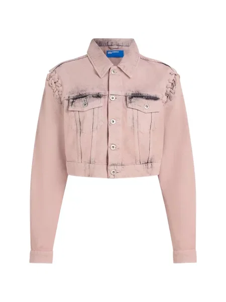 Lung geacă de blugi Karl Lagerfeld Jeans roz