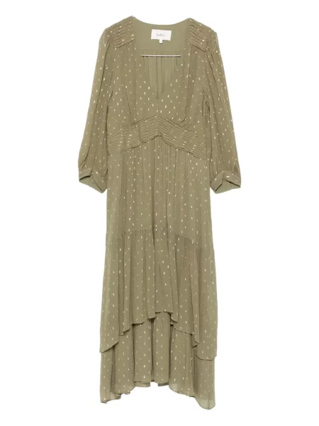 Rochie midi Ba&sh până la genunchi de costum verde