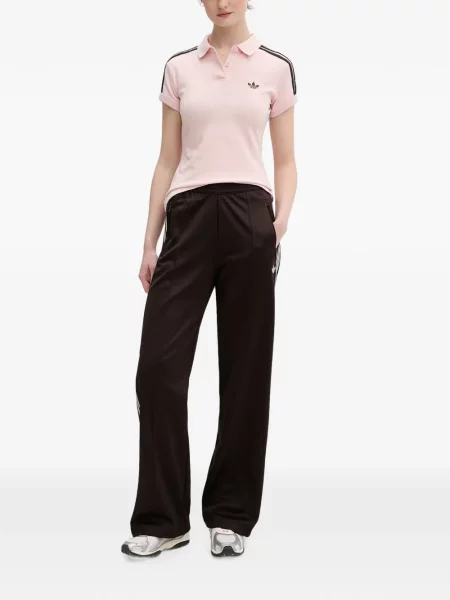 Pantaloni Adidas cu broderie cu dungi alergare negru