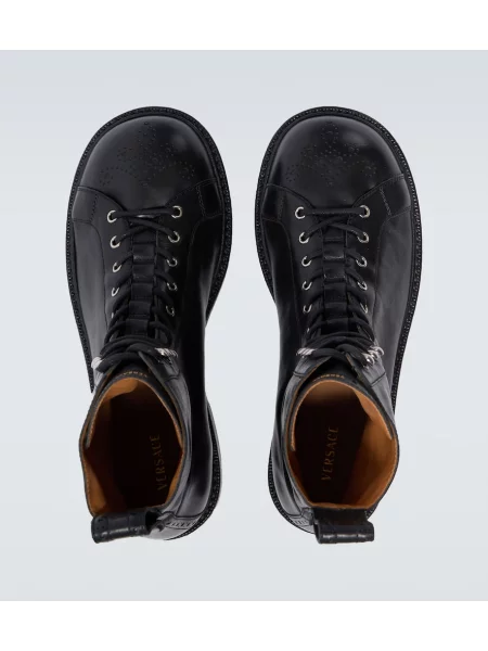 Botine Versace din piele negru