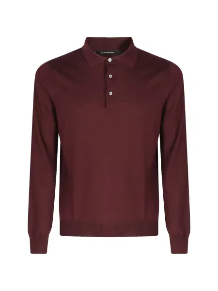 Lung tricou polo Tagliatore roșu