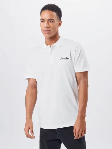 JACK & JONES Tričko JORTons tmavomodrá / tmavooranžová biela