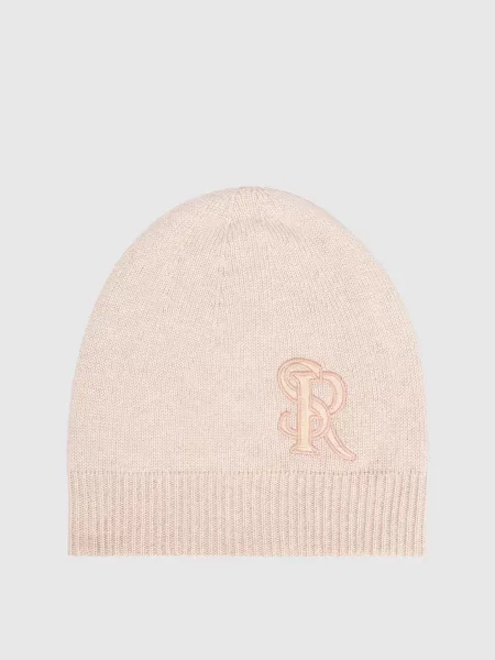 Шапка Stefano Ricci с вышивкой бежевая